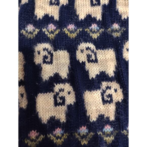 Wooly Kiwi Knitwear Company Blue Wool Animal Print Women's Sweater Size Small - Picture 5 of 6